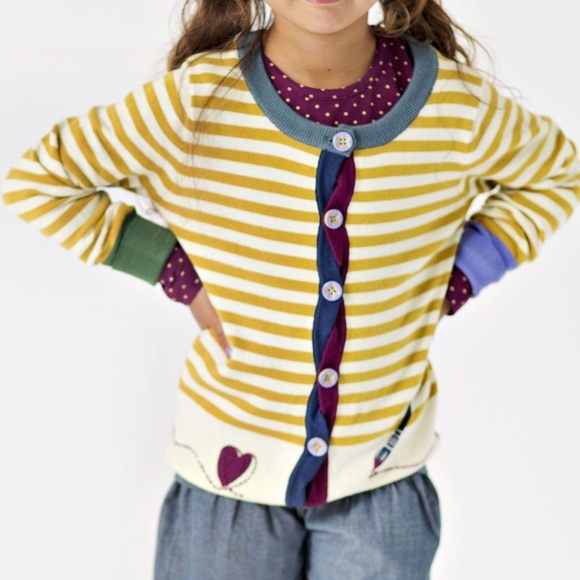 MATILDA JANE Cardigan Sweater GIRLS 4 Preppy Striped PAINT BY NUMBERS Boho MJC - Picture 1 of 10